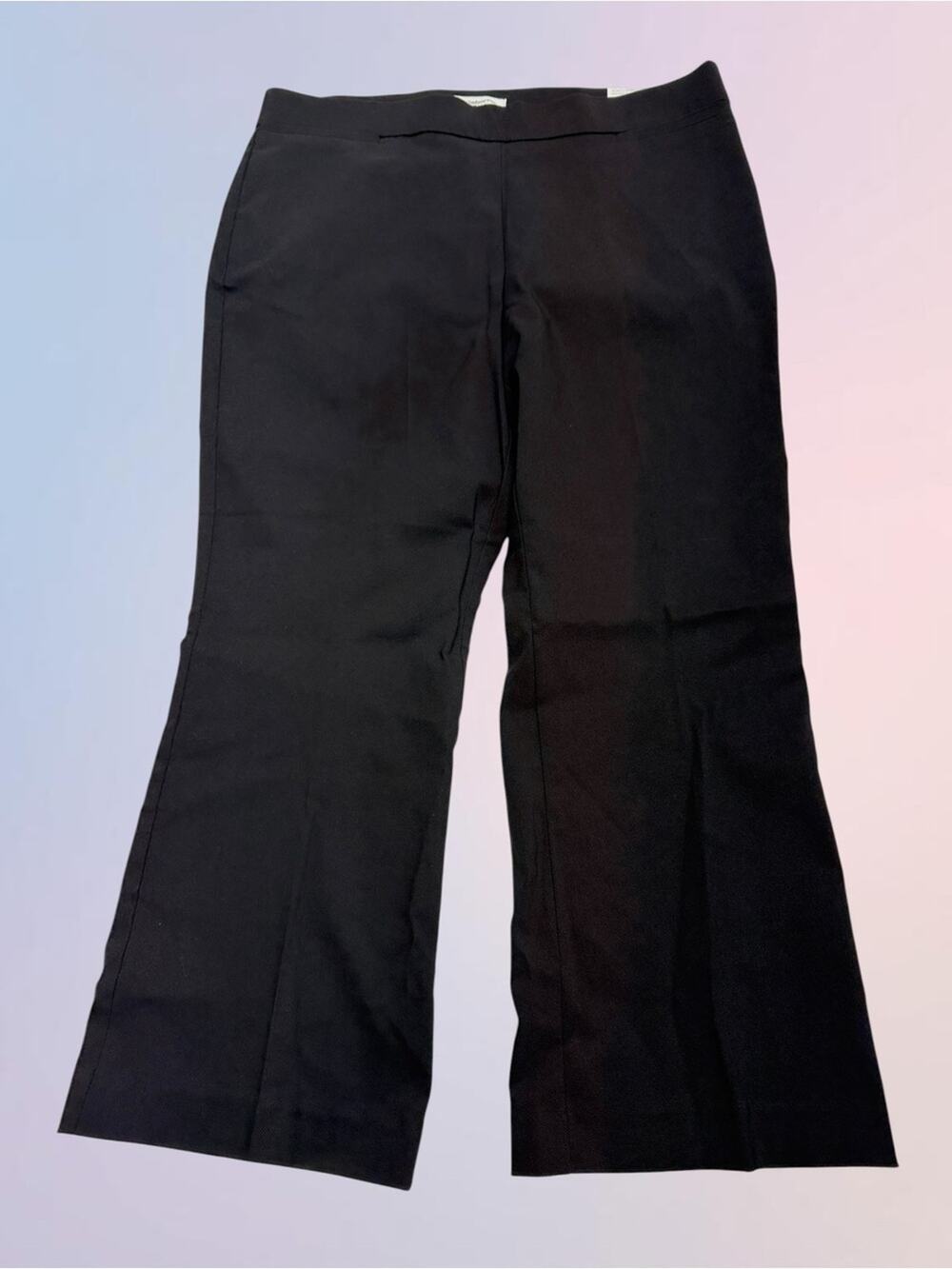 LIZ CLAIBORNE Women’s 12 Black LISA KICK FLARE CROP Pull On Pant